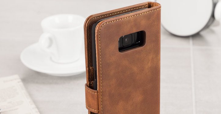 2-in-1 Magnetic Samsung Galaxy S8 Wallet / Shell Case - Tan