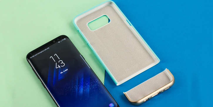 Prodigee Accent Samsung Galaxy S8 Plus Case - Aqua / Gold