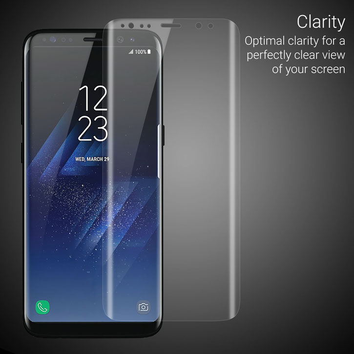 Olixar Samsung Galaxy S8 Plus Curved Glass Screen Protector - Clear