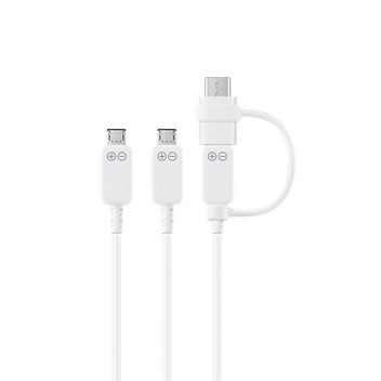 Official Samsung 3-in-1 Micro USB / USB-C Charge & Sync Cable - White