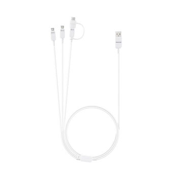 Official Samsung 3-in-1 Micro USB / USB-C Charge & Sync Cable - White