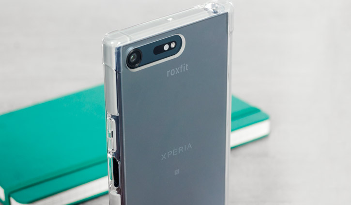 Coque Sony Xperia XZ Premium Roxfit Pro Impact en gel – Argent vue sur appareil photo