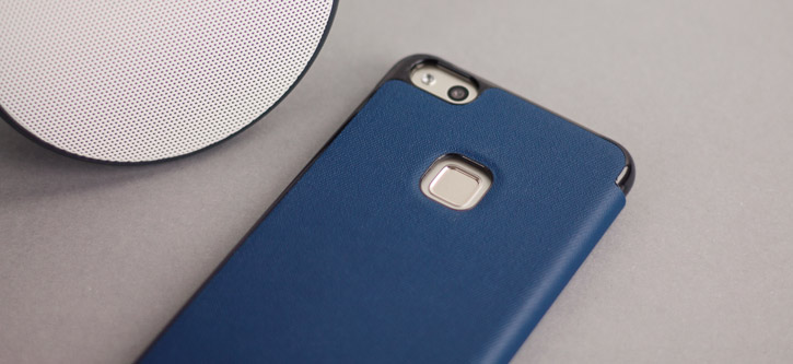 Housse Officielle Huawei P10 Lite View Flip - Bleue vue sur appareil photo