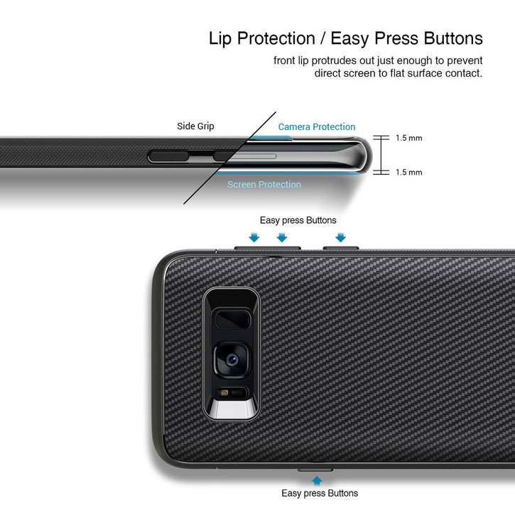 Funda Samsung Galaxy S8 Obliq Flex Pro - Negra carbón