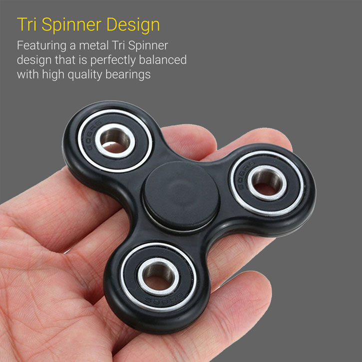 Olixar Aluminium TriSpinner Fidget Spinner - Black