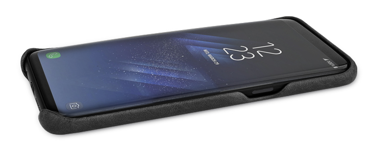 Housse Samsung Galaxy S8 Vaja Grip Cuir Premium - Noire vue sur touches