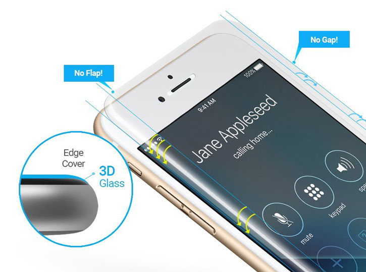 Whitestone Dome Glass iPhone 7 Full Cover Screen Protector