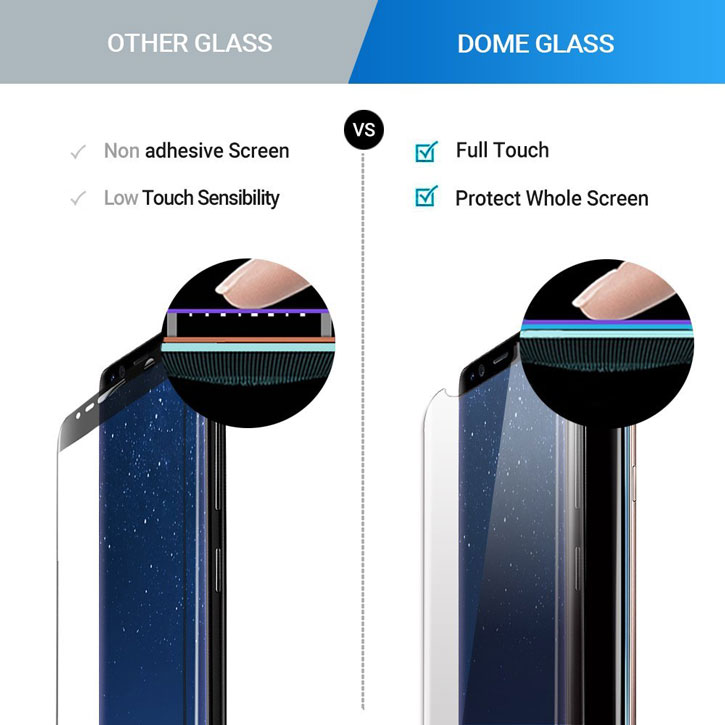 Whitestone Dome Glass Samsung Galaxy S8 Full Cover Screen Protector