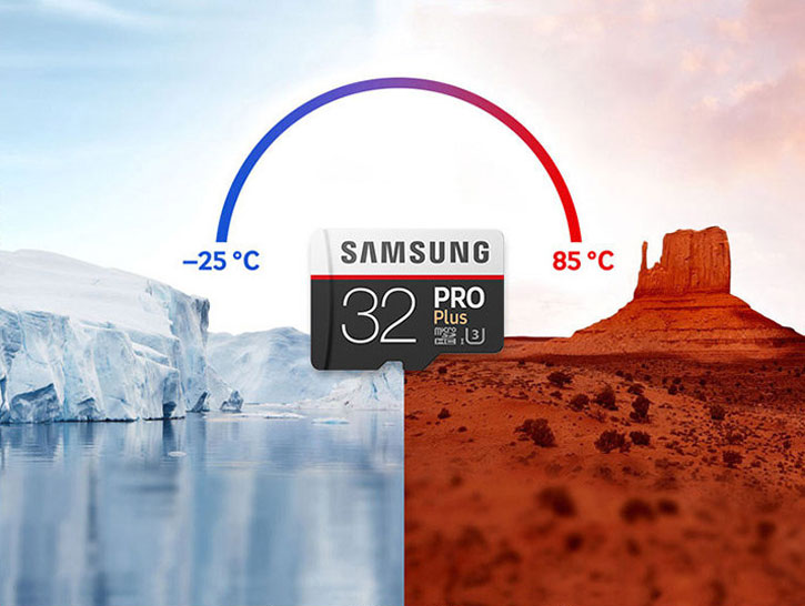 Samsung 32GB MicroSDHC PRO Plus Minneskort med/ SD Adapter - Class 10
