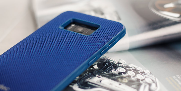 Coque Samsung Galaxy S8 Evutec AERGO Ballistic Nylon - Bleue vue sur touches