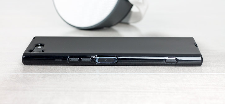 Coque Sony Xperia XZ Premium FlexiShield en gel – Noire vue sur touches