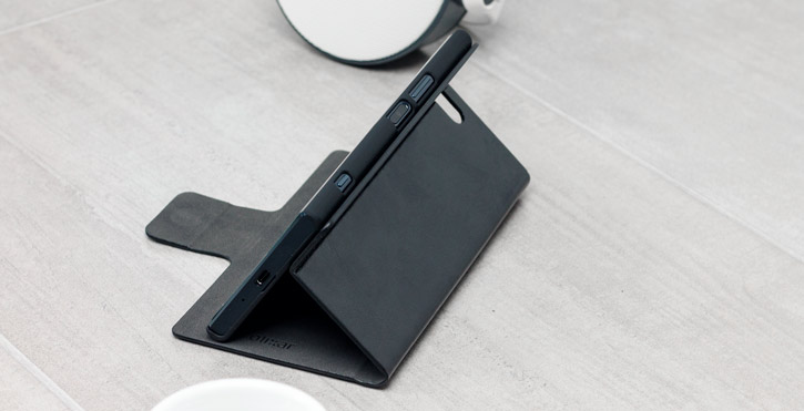 Olixar Leather-Style Sony Xperia XZ Premium Wallet Stand Case - Black 
