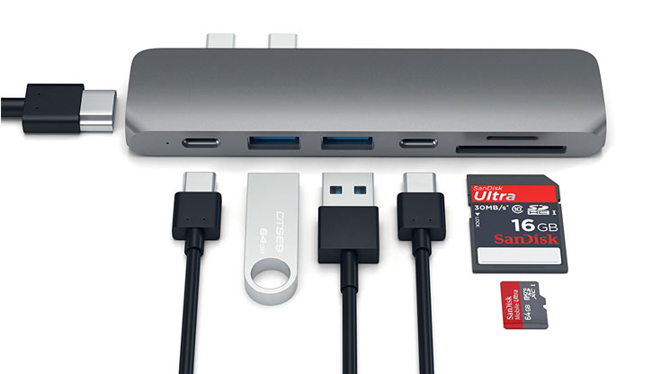 Satechi USB-C Pro Hub Multiport 4K HDMI & USB Adapter - Rymdgrå