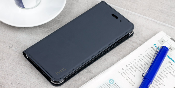 Official HTC U11 Genuine Leather Flip Case - Dark Grey