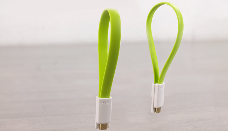 STK Short Micro USB Magnetic Charge and Sync Cable - Green