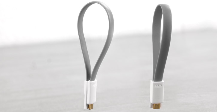 STK Short Micro USB Magnetic Charge and Sync Cable - Grey