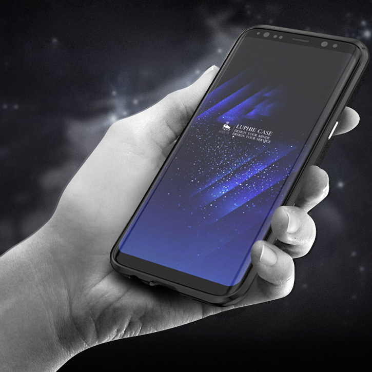 Luphie Blade Sword Galaxy S8 Aluminium Stoßdämpfer Hülle - Schwarz