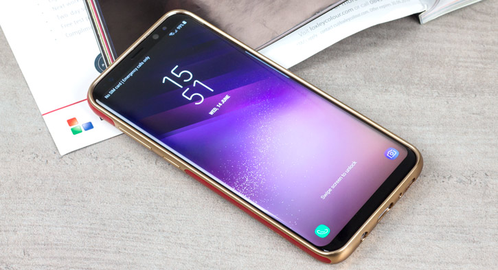 Housse Samsung Galaxy S8 Olixar Makamae Simili Cuir - Rouge vue sur ports