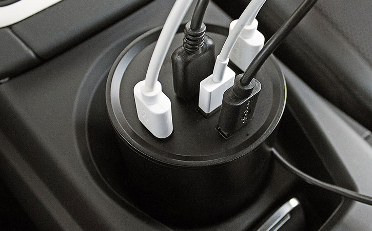 Goobay Power Cup 5x USB 10A Cup Holder Car Charger - Black