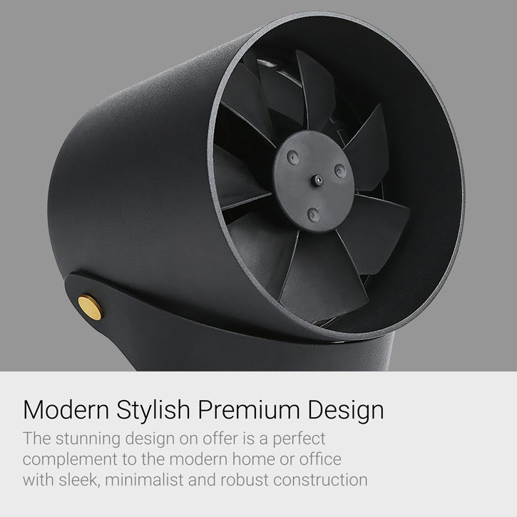 Oroshi Smart Quiet USB Powered Premium Desk Fan - Black