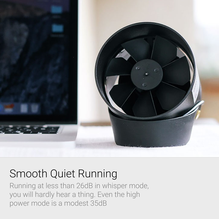 Oroshi Smart Quiet USB Powered Premium Desk Fan - Black