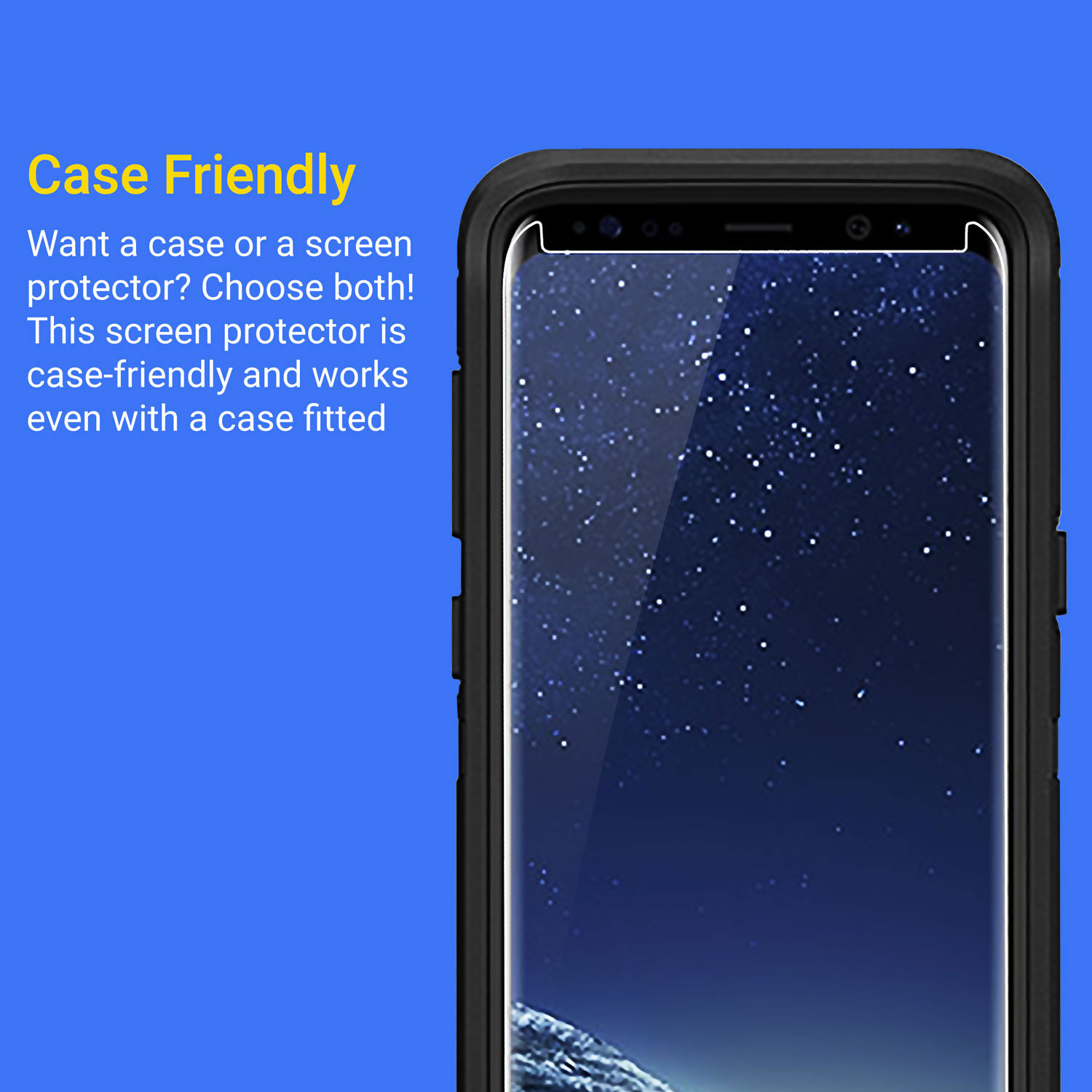 Kahu Samsung Galaxy S8 Case Friendly Glass Skärmskydd - Klar