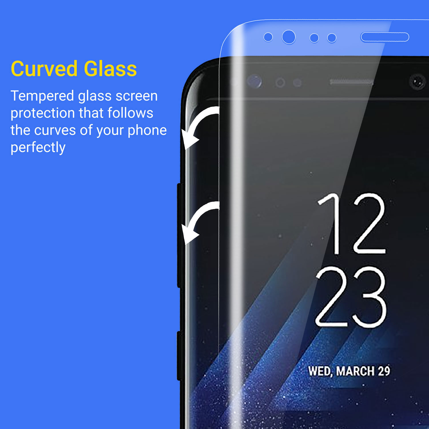Protector de pantalla de cristal curvado Kahu para Samsung Galaxy S8 Plus - 100% transparente