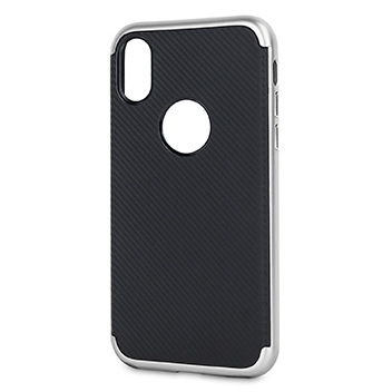 Olixar X-Duo iPhone X Case - Carbon Fibre Silver