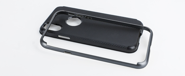 Olixar X-Duo iPhone X Case - Carbon Fibre Metallic Grey