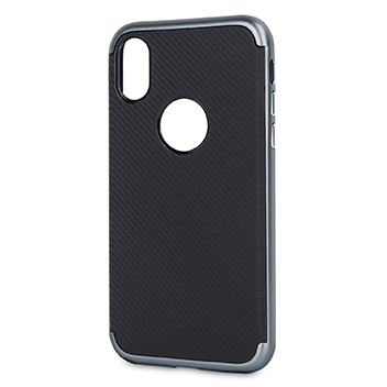 Olixar XDuo iPhone XS Tasche - Kohlefaser Grau