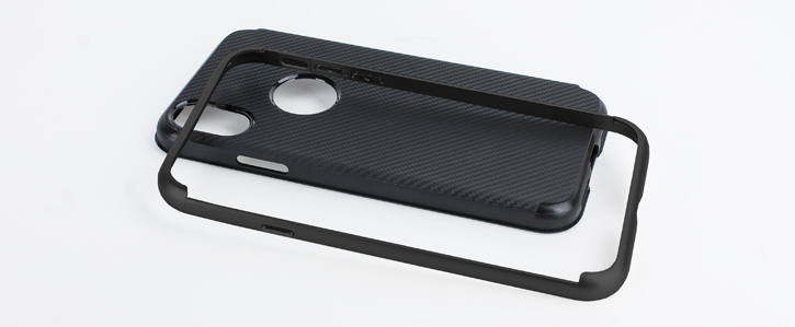 Olixar X-Duo iPhone X Case - Carbon Fibre Jet Black