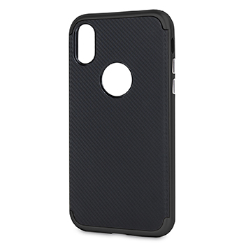 Olixar X-Duo iPhone X Case - Carbon Fibre Jet Black