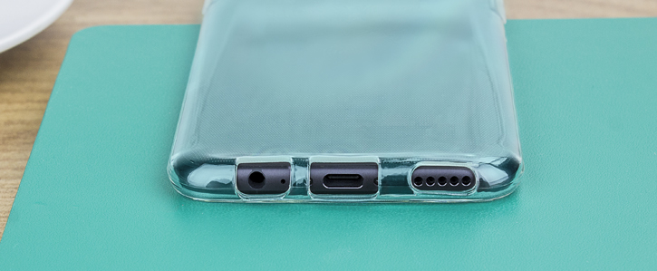 Coque OnePlus 5 Olixar FlexiShield - Bleue vue sur ports
