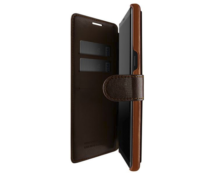 Funda Galaxy Note 8 VRS Design Dandy Estilo Cuero Tipo Cartera - Marrón