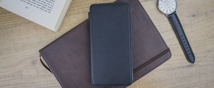 Housse OnePlus 5 Olixar Slim Portefeuille Cuir Véritable - Noire