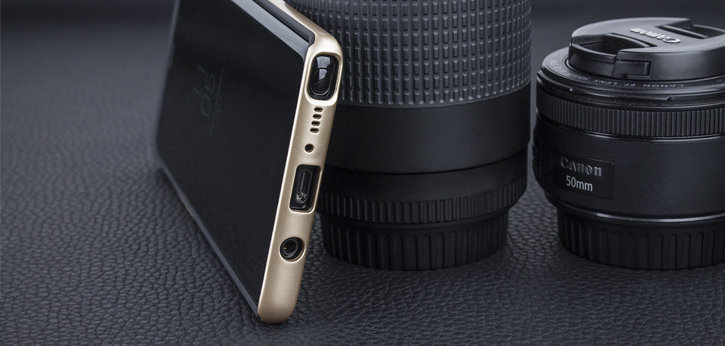 Olixar X-Duo Samsung Galaxy Note 8 Case - Carbon Fibre Gold