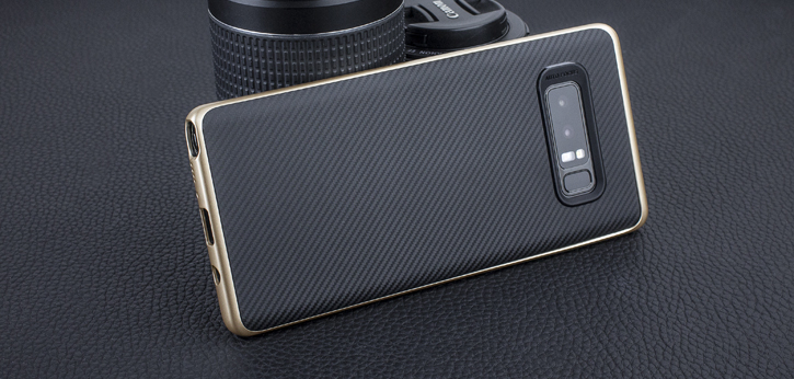 Olixar X-Duo Samsung Galaxy Note 8 Case - Carbon Fibre Gold