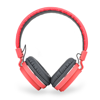 Bitmore Classic Over Ear Folding Headphones with Mic and Remote - Red