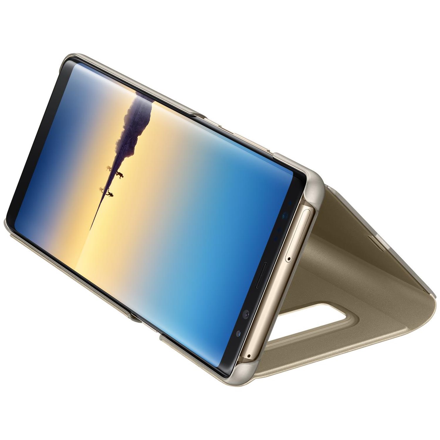 Custodia A Libro Con Specchio Per Xiaomi Redmi Note 8 Pro – Gold Mirror Con Funzione Stand