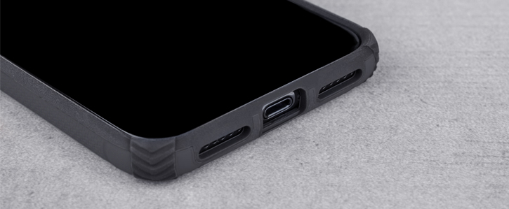 Coque iPhone X Olixar DuoMesh - Noire vue sur port