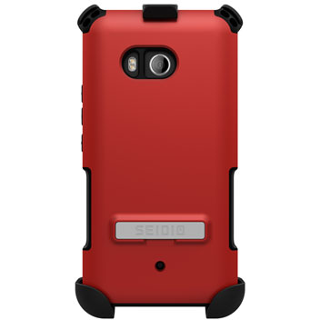 Coque HTC U11 Seidio Dilex Combo Holster Kickstand - Rouge / Gris vue sur appareil photo