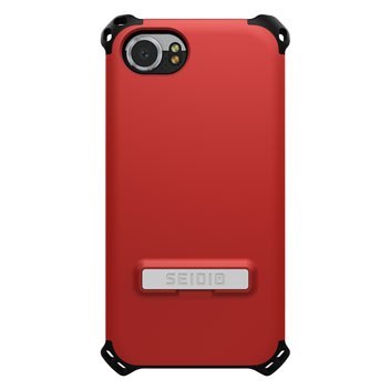 Coque BlackBerry KEYone Seidio Dilex avec Kickstand - Rouge / Gris vue sur appareil photo