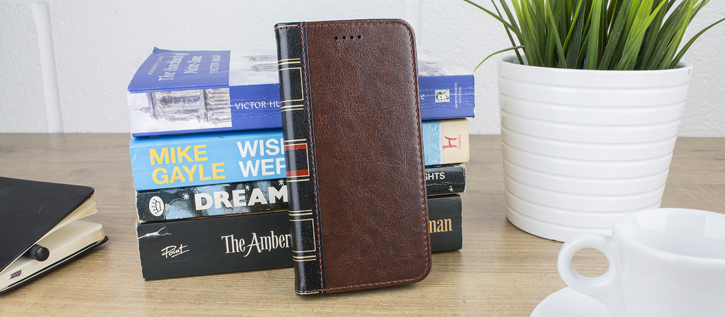 Olixar X-Tome Leather-Style iPhone X Book Case - Brown