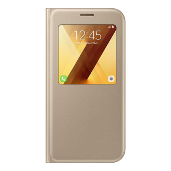 Official Samsung Galaxy A7 2017 S View Premium Cover Case - Gold