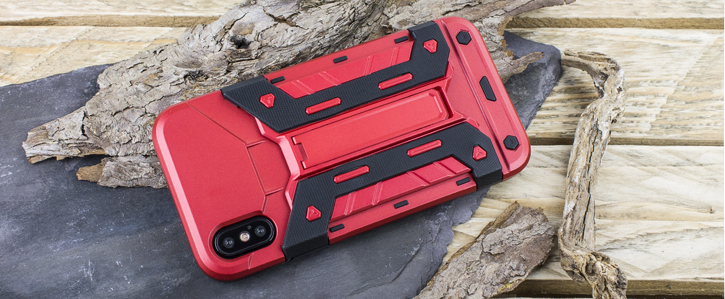 Olixar X-Trex iPhone 8 Rugged Card Kickstand Case - Red