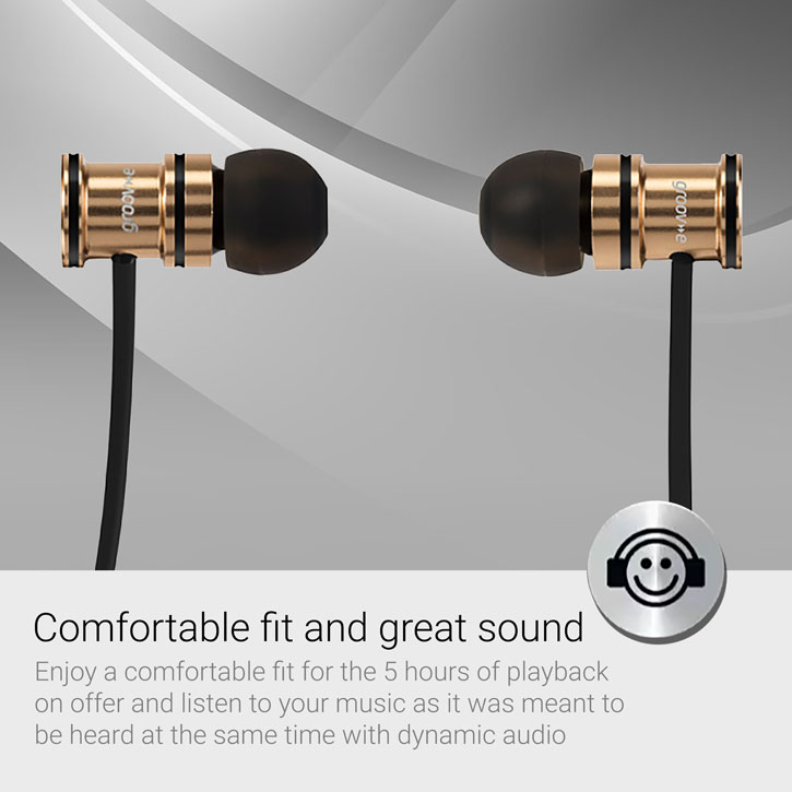 Groov-e Bullet Buds Metal Wireless Earphones with Mic - Gold