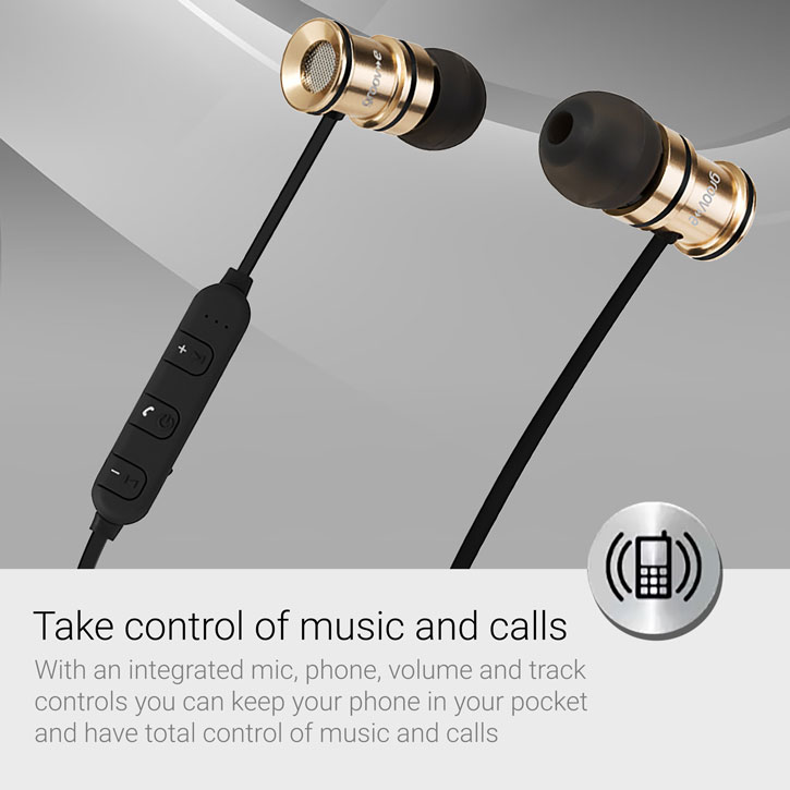 Groov-e Bullet Buds Metal Wireless Earphones with Mic - Gold