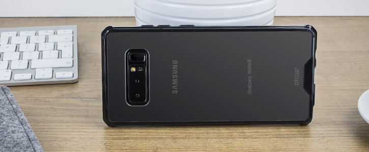 Coque Samsung Galaxy Note 8 Olixar ExoShield Snap-on – Noire vue sur touches