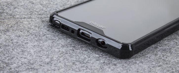 Coque Samsung Galaxy Note 8 Olixar ExoShield Snap-on – Noire vue sur ports
