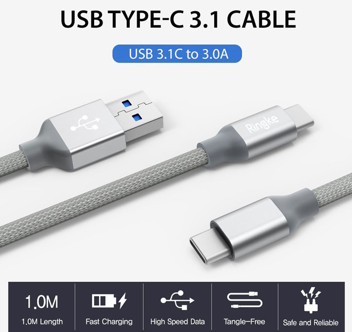 Rearth Ringke Braided USB-C Charge and Sync Cable - 1m